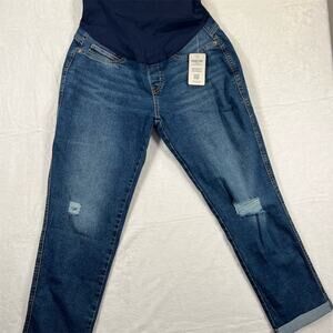 Levi's Women's Maternity Boyfriend Jeans Medium Wash Blue Size M - Stretch band